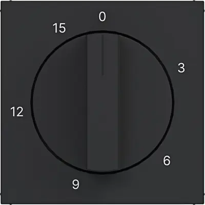 Hager Berker draaiknop tijdschakelaar 15 minuten A1/A8/C1/C8 nachtzwart mat (WAF1314BM)