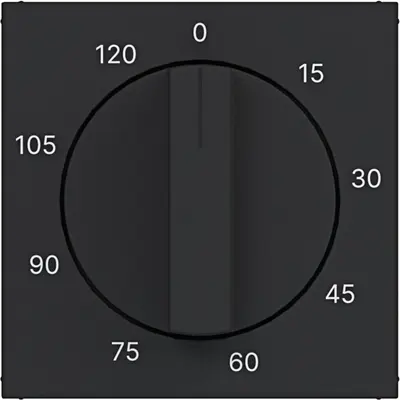 Hager Berker draaiknop tijdschakelaar 120 minuten A1/A8/C1/C8 nachtzwart mat (WAF1313BM)