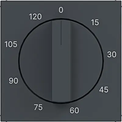 Hager Berker draaiknop tijdschakelaar 120 minuten A1/A8/C1/C8 antraciet mat (WAF1313AT)