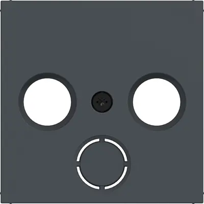 Hager Berker centraalplaat voor antennecontactdoos radio/tv/satelliet A1/A8/C1/C8 antraciet mat (WAF1168AT)