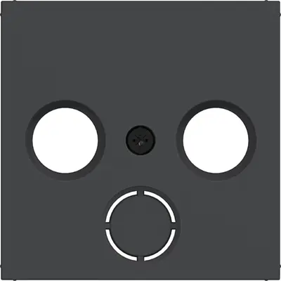 Hager Berker centraalplaat voor antennecontactdoos radio/tv/satelliet A1/A8/C1/C8 nachtzwart mat (WAF1168BM)