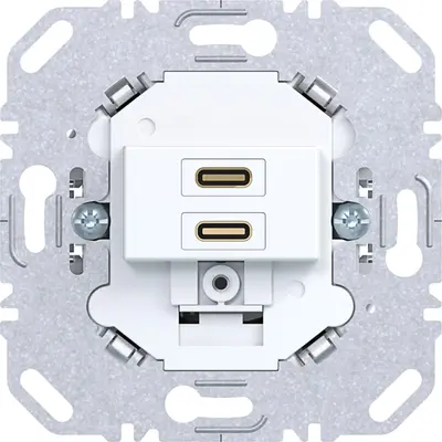 Hager Berker USB-lader met 2x USB-C wit (WAS4155WM)