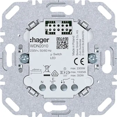 Hager Berker elektronische schakelaar 1-voudig voor A1/A8/C1/C8 (WDN2010)