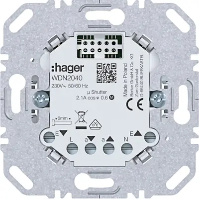 Hager Berker elektronische jaloeziebesturing met nevenpost-ingang voor A1/A8/C1/C8 (WDN2040)