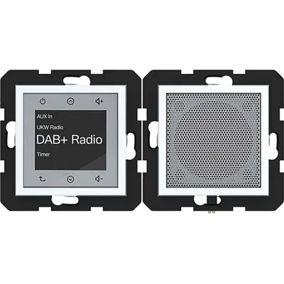 Hager Berker radio touch DAB+ met luidspreker A1/A8/C1/C8 lichtwit glans (WAN6010WG)