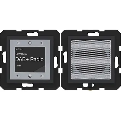 Hager Berker radio touch DAB+ met luidspreker A1/A8/C1/C8 nachtzwart mat (WAN6010BM)