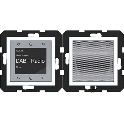 Hager Berker radio touch DAB+ met luidspreker A1/A8/C1/C8 lichtwit mat (WAN6010WM)