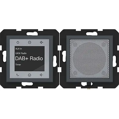 Hager Berker radio touch DAB+ met luidspreker A1/A8/C1/C8 antraciet mat (WAN6010AT)