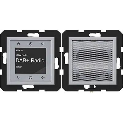 Hager Berker radio touch DAB+ met luidspreker A1/A8/C1/C8 titaan (WAN6010TA)