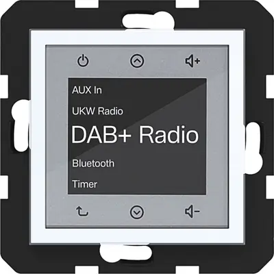 Hager Berker radio touch DAB+ met Bluetooth A1/A8/C1/C8 lichtwit glans (WAN6111WG)