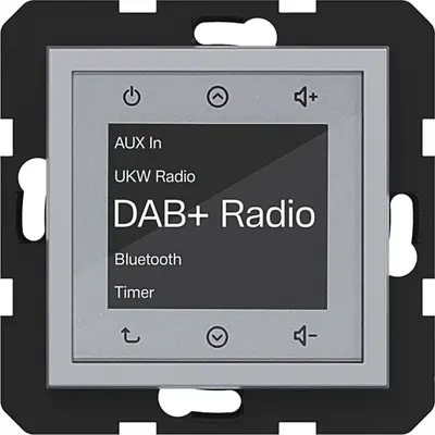 Hager Berker radio touch DAB+ met Bluetooth A1/A8/C1/C8 titaan (WAN6111TA)