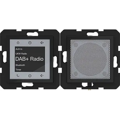 Hager Berker radio touch DAB+ met Bluetooth en luidspreker A1/A8/C1/C8 nachtzwart glans (WAN6110BG)