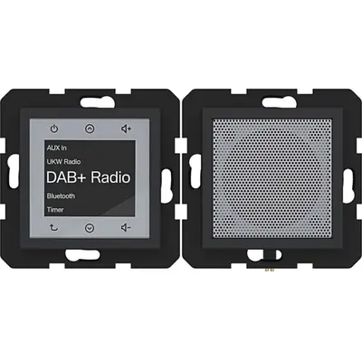 Hager Berker radio touch DAB+ met Bluetooth en luidspreker A1/A8/C1/C8 nachtzwart mat (WAN6110BM)