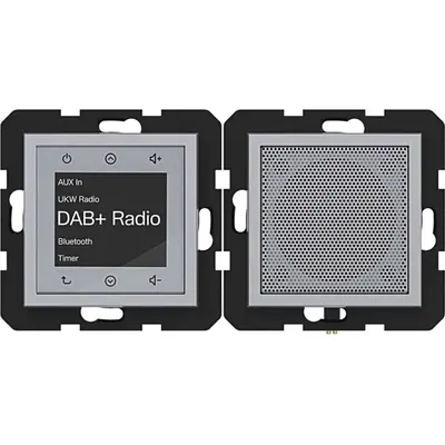 Hager Berker radio touch DAB+ met Bluetooth en luidspreker A1/A8/C1/C8 titaan (WAN6110TA)