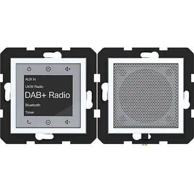 Hager Berker radio touch DAB+ met Bluetooth en luidspreker A1/A8/C1/C8 lichtwit glans (WAN6110WG)