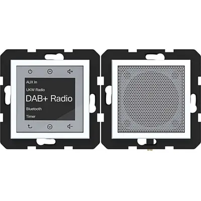 Hager Berker radio touch DAB+ met Bluetooth en luidspreker A1/A8/C1/C8 lichtwit mat (WAN6110WM)