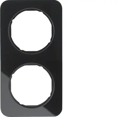 Berker afdekraam 2-voudig R1 zwart glas (10122116)
