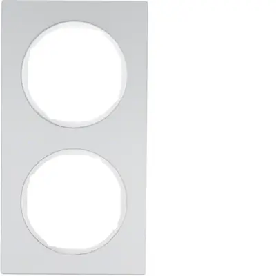 Berker afdekraam 2-voudig R3 aluminium/wit (10122274)