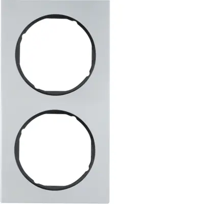 Berker afdekraam 2-voudig R3 aluminium/zwart (10122284)