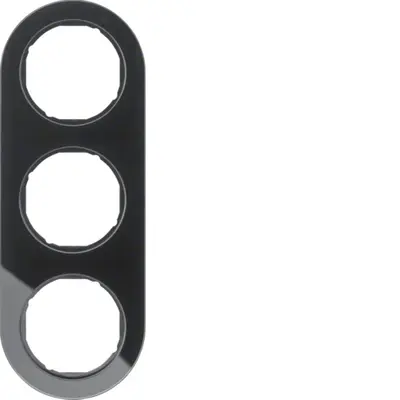 Berker afdekraam 3-voudig R.Classic glas zwart (10132016)