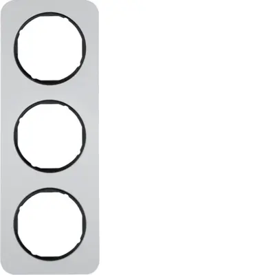 Berker afdekraam 3-voudig R1 aluminium zwart (10132184)