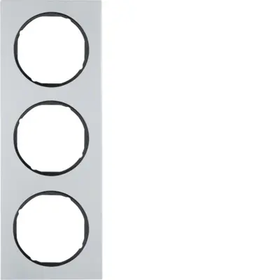 Berker afdekraam 3-voudig R3 aluminium/zwart (10132284)