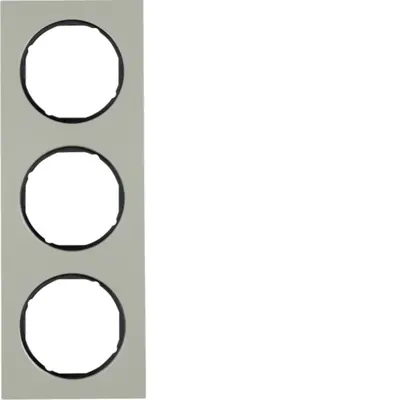 Berker afdekraam 3-voudig R3 edelstaal/zwart (10132204)