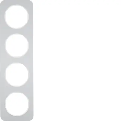 Berker afdekraam 4-voudig R1 aluminium wit (10142174)