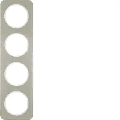 Berker afdekraam 4-voudig R1 edelstaal wit (10142114)