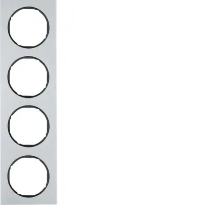 Berker afdekraam 4-voudig R3 aluminium/zwart (10142284)