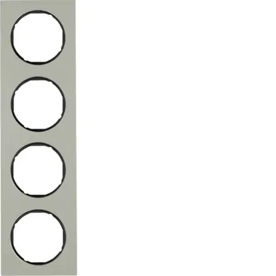 Berker afdekraam 4-voudig R3 edelstaal/zwart (10142204)