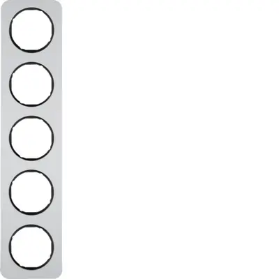 Berker afdekraam 5-voudig R1 aluminium zwart (10152184)