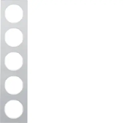 Berker afdekraam 5-voudig R3 aluminium/wit (10152274)