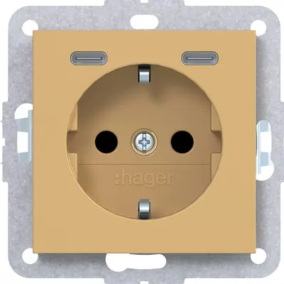 Hager Berker wcd schuko usb-c hazel mat (WAS4055C02)