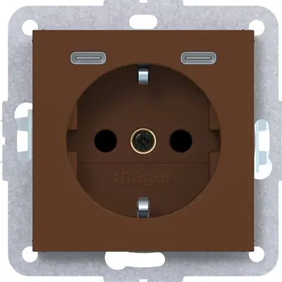 Hager Berker wcd schuko usb-c safety+ turf (WAS4055C03)