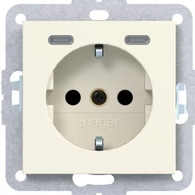 Hager Berker wcd schuko usb-c safety+ shell (WAS4055C11)