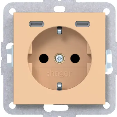 Hager Berker wcd schuko usb-c petal mat (WAS4055C12)