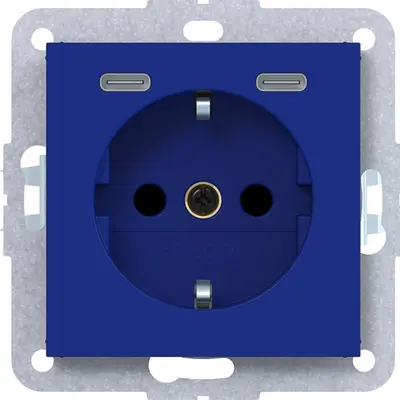 Hager Berker wcd schuko usb-c cobalt mat (WAS4055C14)