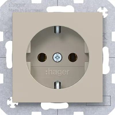 Hager Berker wcd schuko steekklem sand mat (WAS1100C01)