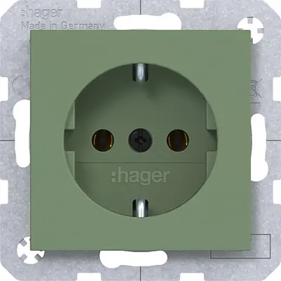 Hager Berker wcd schuko steekklem aloe mat (WAS1100C04)