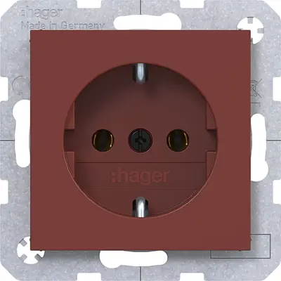 Hager Berker wcd schuko steekklem carmin hg (WAS1100C05)