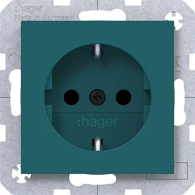 Hager Berker schuko-wcd steek azure mat (WAS1200C09)