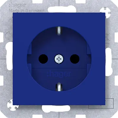 Hager Berker schuko-wcd steek cobalt mat (WAS1200C14)