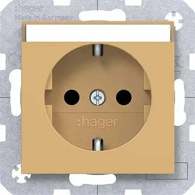 Hager Berker schuko-wcd tekstveld hazel mat (WAS1201C02)