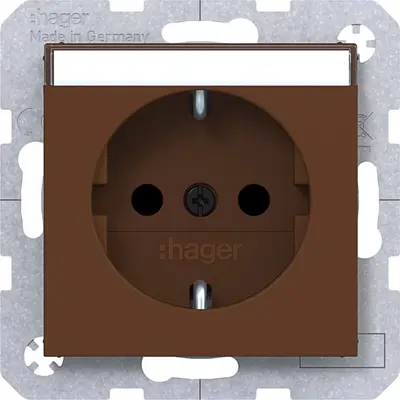 Hager Berker schuko-wcd tekstveld turf mat (WAS1201C03)