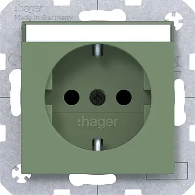 Hager Berker schuko-wcd tekstveld aloe mat (WAS1201C04)