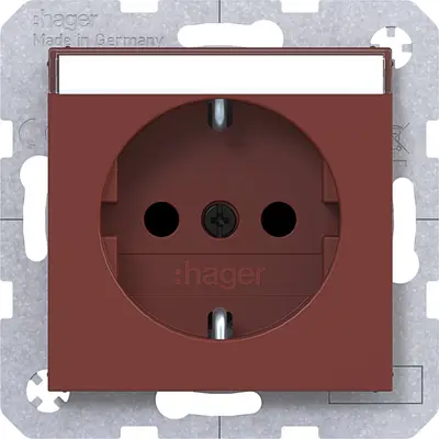Hager Berker schuko-wcd tekstveld carmin hg (WAS1201C05)