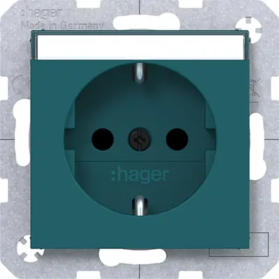 Hager Berker schuko-wcd tekstveld azure mat (WAS1201C09)