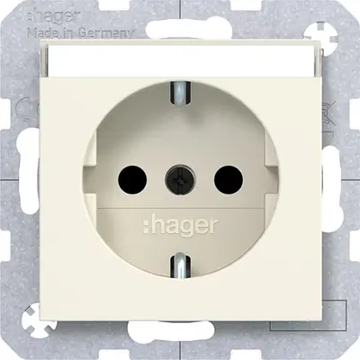 Hager Berker schuko-wcd tekstveld shell mat (WAS1201C11)