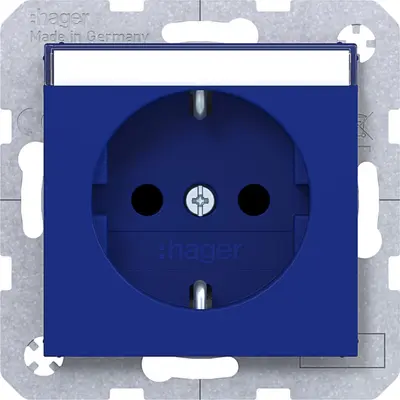 Hager Berker schuko-wcd cobalt mat (WAS1201C14)